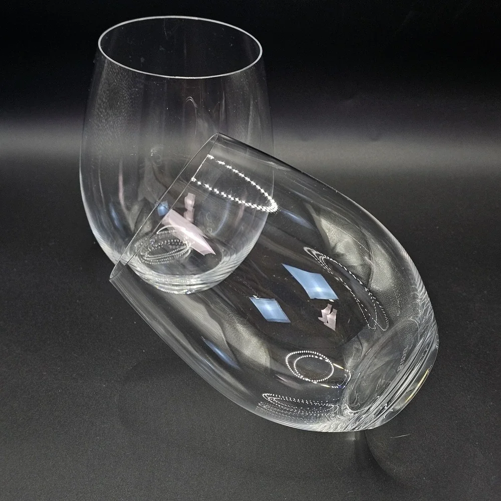 Set of 2 Riedel Stemless‎ The O Wine Tumbler Cabernet/Merlot Glasses
